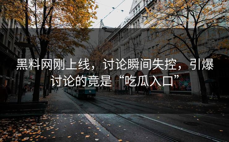 黑料网刚上线，讨论瞬间失控，引爆讨论的竟是“吃瓜入口”